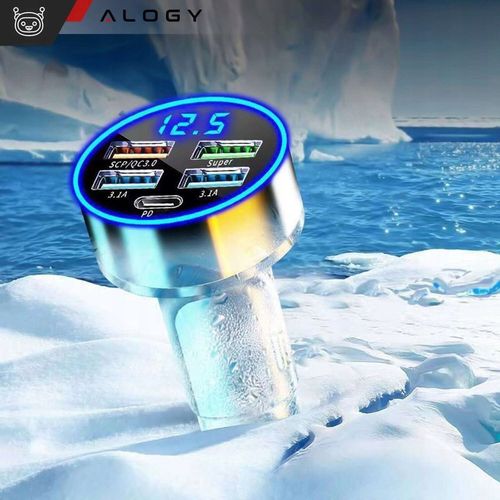 SZYBKA ŁADOWARKA SAMOCHODOWA 120W 4xUSB QC 3.0 + USB-C TYP C PD 20W CZARNA na Arena.pl