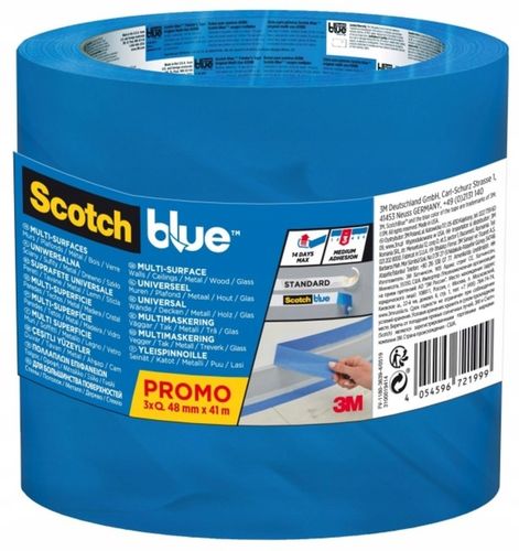 3 SZT SCOTCH BLUE TAŚMA MALARSKA UNIWERSALNA 48mm x 41m na Arena.pl