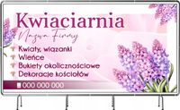 BANER REKLAMOWY oczkowany plandeka 100x50 cm KWIACIARNIA NAZWA FIRMY