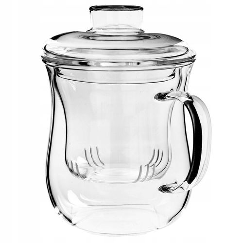 KUBEK Z ZAPARZACZEM DO HERBATY ZIÓŁ 370ml SITKO SZKLANY POKRYWKĄ TERMICZNY na Arena.pl