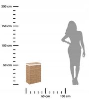 Kosz na pranie brudną bieliznę Uchylny z pokrywą Trzcinowy do łazienki 40l