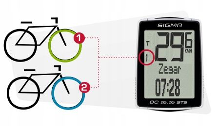 BEZPRZEWODOWY LICZNIK ROWEROWY SIGMA 16.16 NFC PODŚWIETLENIE POLSKIE MENU na Arena.pl