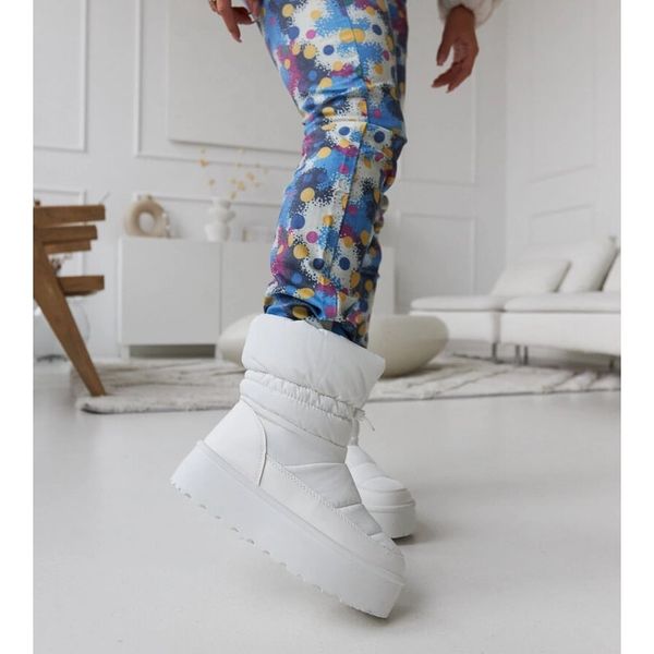 Białe ocieplane śniegowce na platformie r.39 zdjęcie 3