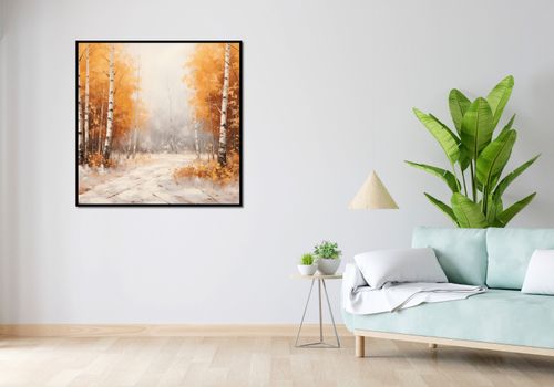 Plakat 100x100cm Jesienne Brzozy na Arena.pl