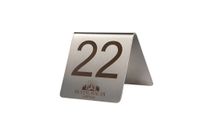Metalowe numerki z LOGO ze stali nierdzewnej na stolik 7,5x7,5cm