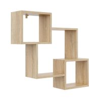 Półka ścienna, wisząca, regał, 78x18x71 cm, dąb sonoma, mat | TYLETEGOTU