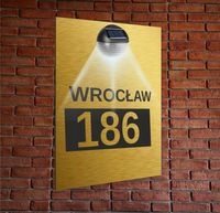 TABLICZKA ADRESOWA złota oświetlona led numer domu adres 40x30 nierdzewna