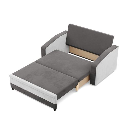 Sofa rozkładana, mikrofaza, AURELO, 148x87x90 cm, szary, biały | TYLETEGOTU na Arena.pl