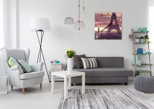 Zegar Ścienny - Wieża Eiffla Postać - 60X60 Cm - C3Ac60X60-4104 na Arena.pl