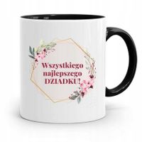 Kubek Czarny Dla Dziadka Wszystkiego Najlepszego Z Nadrukiem Ze Zdjęciem