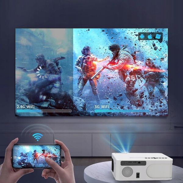 Projektor mini Rzutnik LED WiFi Android TV FULL HD 4K Autofocus do zdjęcie 11