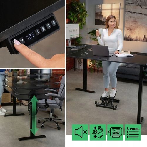 Biurko Narożne Elektryczne Regulowane Gamingowe Regulacja Wysokości na Arena.pl