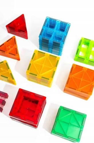 Klocki Magnetyczne 3D Konstrukcyjne Zestaw 88 elementów 3+ Edukacyjne DUŻE na Arena.pl