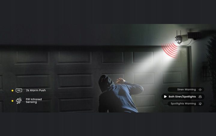 Kamera Solarna Zewnętrzna Obrotowa IP WiFi UHD 5MPx 1944P 4x Zoom 32GB zdjęcie 7