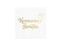 Serwetki, Komunia Święta, Gołąbek, białe, 33 cm x 33 cm, 10 szt.
