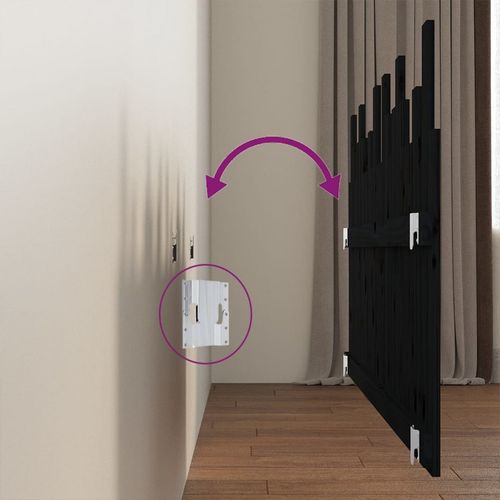 Wezgłowie łóżka, czarne, 166x3x80 cm, lite drewno sosnowe na Arena.pl