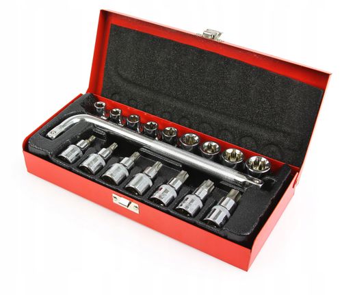 KLUCZE NASADOWE TORX 1/2" 17szt E10 - E24 na Arena.pl