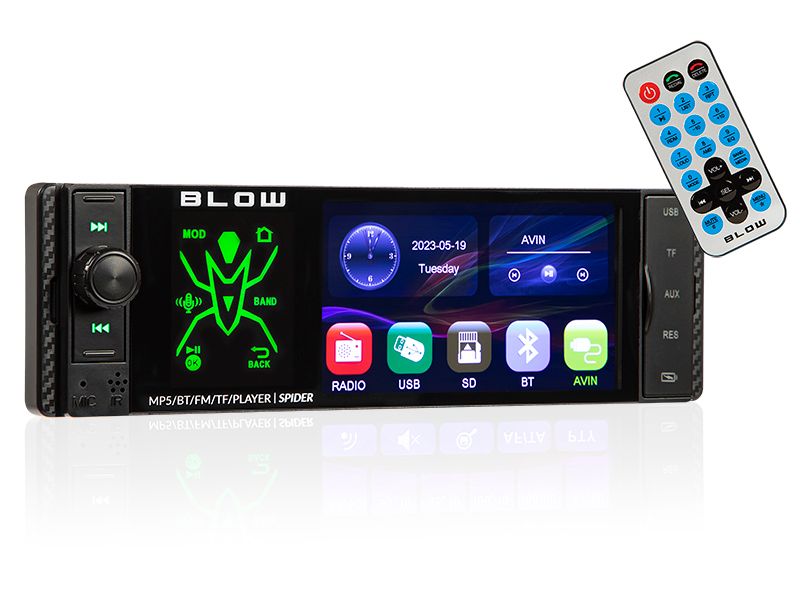 Radio BLOW SPIDER 4 RDS RGB MP5/USB/micro SD/BLUETOOTH zdjęcie 1