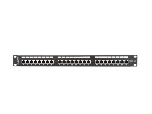 PATCH PANEL 24 PORT 1U KAT.5E EKRANOWANY CZARNY LANBERG na Arena.pl