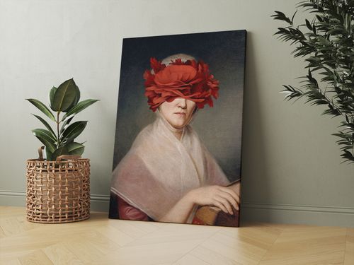 Obraz na płótnie portret czerwony kwiat 50x70 cm na Arena.pl