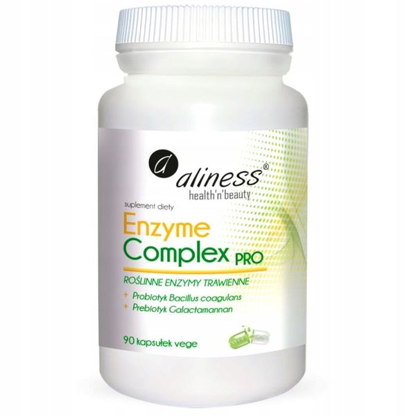 Aliness Enzyme Complex PRO 90 kaps. na trawienie wzdęcia gazy refluks zdjęcie 1