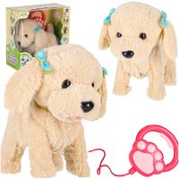 Interaktywny Piesek Pudel na Smyczy Pluszowa Maskotka Zabawka z Dźwiękiem