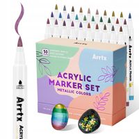 Markery akrylowe Arrtx Premium, zestaw 30 pisaków z końcówką pędzelkową
