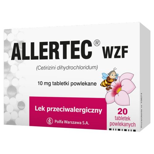 3x Allertec WZF 10 mg 20tabletek LEK przeciwhistaminowy alergia (60tab) na Arena.pl