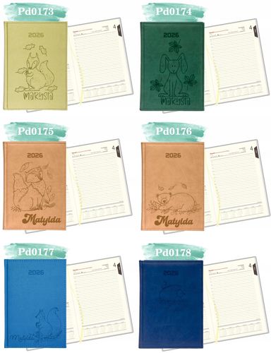 Stylowy kalendarz twoje imię napis książkowy A5 2026 grawer terminarz na Arena.pl