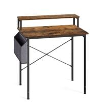 Biurko loftowe 80x55 cm rustykalny brąz torba boczna komputerowe