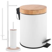 Komplet łazienkowy Kosz na śmieci Stojak na papier toaletowy szczotkę do WC