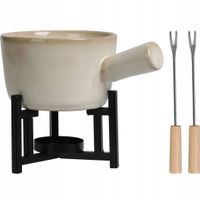 ZESTAW DO FONDUE SEROWEGO CZEKOLADOWEGO METALOWY PODGRZEWACZ + MISECZKA
