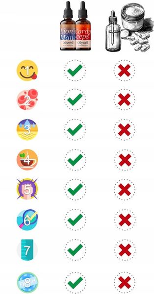 Polski Lion's Mane i Cordyceps od Ollywell Krople Silny ekstrakt Adaptogen zdjęcie 6