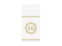 Kieszonka na sztućce Komunia Święta białe z złotym nadrukiem 10x20 cm 16szt