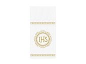 Kieszonka na sztućce Komunia Święta białe z złotym nadrukiem 10x20 cm 16szt