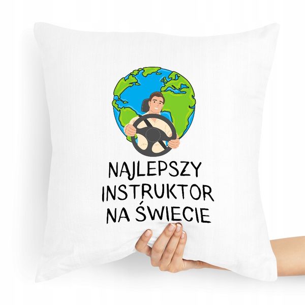 Poduszka Dla Instruktora Najlepszy Instruktor Z Nadrukiem Ze Zdjęciem zdjęcie 1