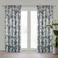 Zasłona Davos 140X270 cm zielona liście welwet taśma