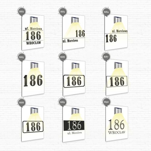 duża biała TABLICZKA lampka solarna ADRESOWA różne wzory dibond 40x30 na Arena.pl