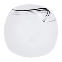 Talerz deserowy kwadratowy LILA 20 cm biała porcelana czarno-szare paski