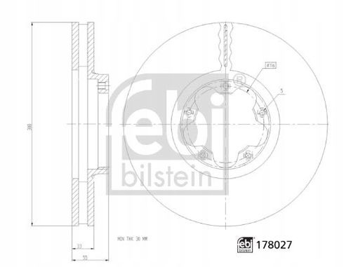 TARCZA HAM PRZOD 308X33 V FEBI BILSTEIN na Arena.pl