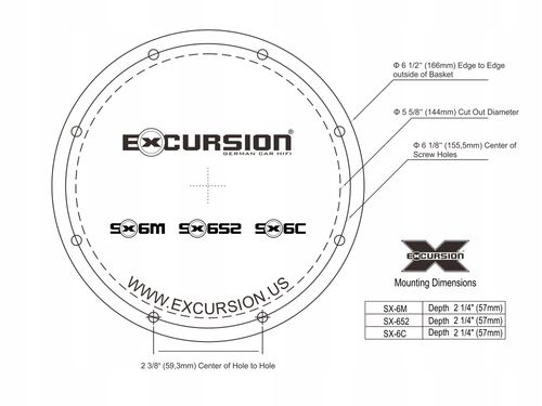 Głośniki Excursion SX-652 165mm 2 drożne 150W na Arena.pl