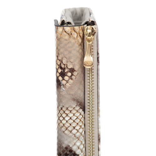 VERMARI portfel damski skórzany elegancki wężowy P222 jasny złoty na Arena.pl