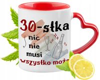 30 Urodziny Czerwony Z Uszkiem W Kształcie Serca Na Prezent