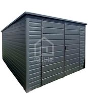 Schowek domek ogrodowy 3,5x4,5m brama dwuskrzydłowa dach spad w tył PLG149