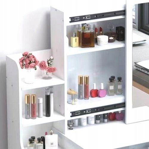 TOALETKA DO MAKIJAŻU LED Z LUSTREM NA PREZENT KOBIETY KOSMETYCZKA + na Arena.pl