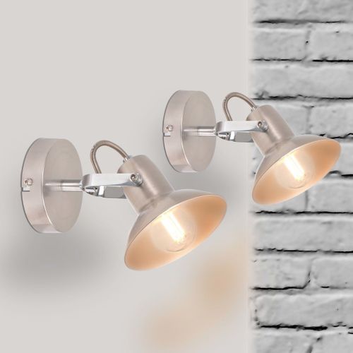 Lampy Ścienne Na 2 Żarówki E14, 2 Szt., Srebrne na Arena.pl