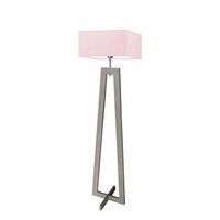 Lampa podłogowa JAWA abażur jasny różowy stelaż popielaty