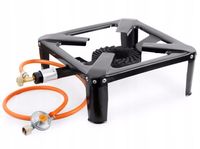 TABORET ŻELIWNY GAZOWY 40x40 + ZESTAW REDUKTOR WĄŻ OPASKI DUŻA MOC LPG