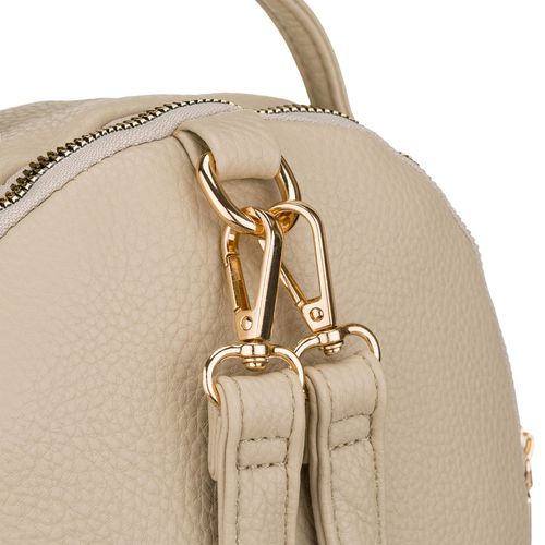 mały plecak damski ze skóry ekologicznej w jasnobeżowym kolorze - rovicky na Arena.pl