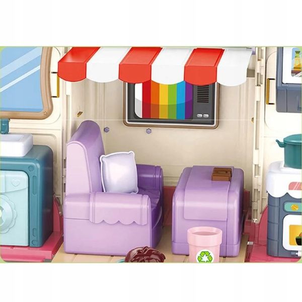 SAMOCHÓD TURYSTYCZNY KAMPER ZESTAW KEMPINGOWY FIGURKI DOMEK PIKNIK MELODIE zdjęcie 6